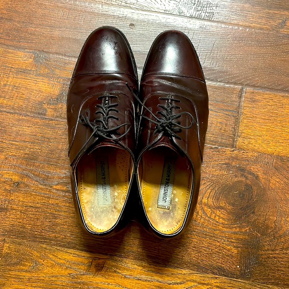 Brown cordovan dress shoes